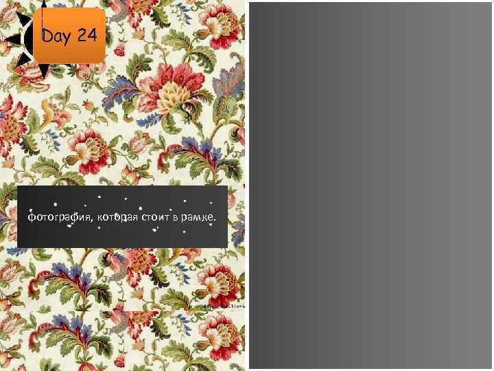 Day 24 фотография, которая стоит в рамке. 
