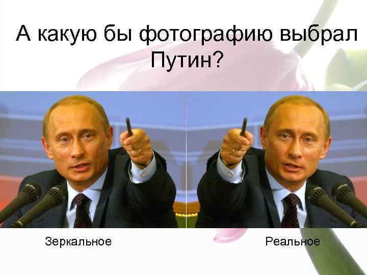 А какую бы фотографию выбрал Путин? Зеркальное Реальное 