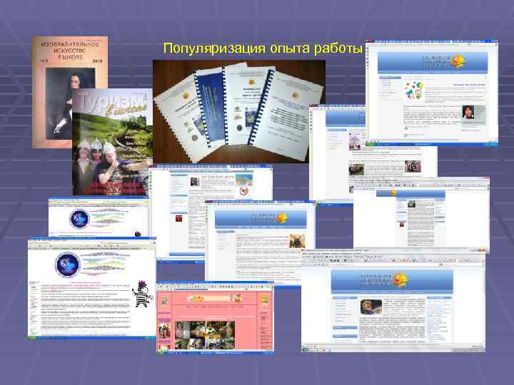  Популяризация опыта работы 