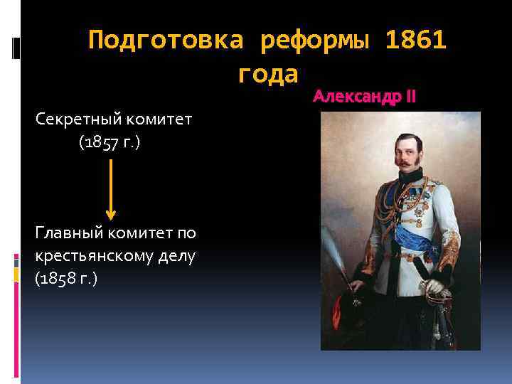 Подготовка крестьянской реформы 1861. Подготовка реформы 1861. 1861 Года реформа подготовка реформы. Секретный комитет 1861.