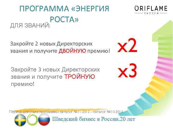 ПРОГРАММА «ЭНЕРГИЯ РОСТА» ДЛЯ ЗВАНИЙ: Закройте 2 новых Директорских звания и получите ДВОЙНУЮ премию!