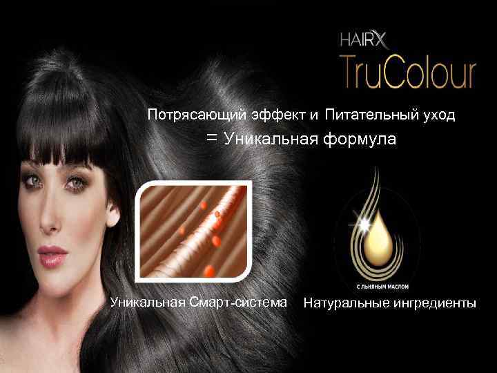 Потрясающий эффект и Питательный уход = Уникальная формула Уникальная Смарт-система Натуральные ингредиенты 