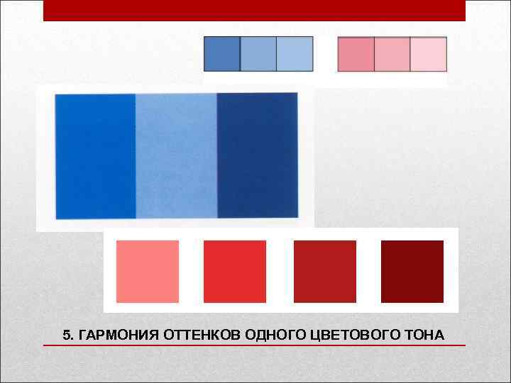 5. ГАРМОНИЯ ОТТЕНКОВ ОДНОГО ЦВЕТОВОГО ТОНА 