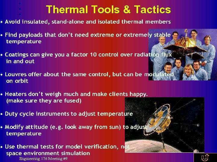 Thermal Tools & Tactics Engineering 176 Meeting #9 