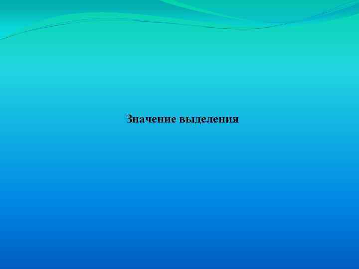 Значение выделения 