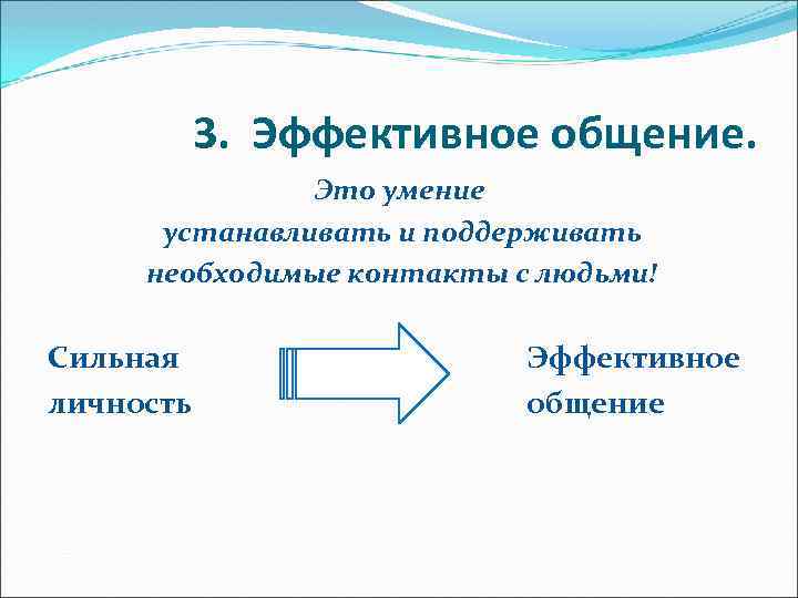 3. Эффективное общение. Это умение устанавливать и поддерживать необходимые контакты с людьми! Сильная личность