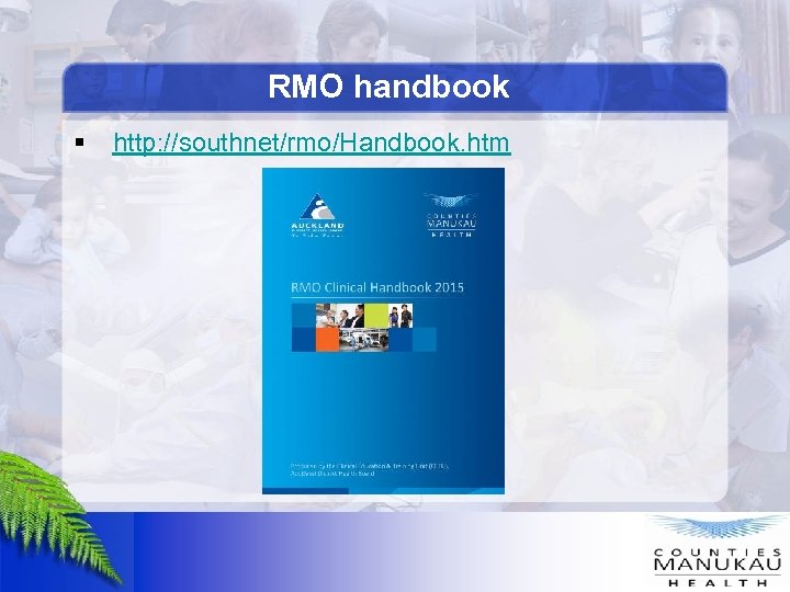 RMO handbook § http: //southnet/rmo/Handbook. htm 