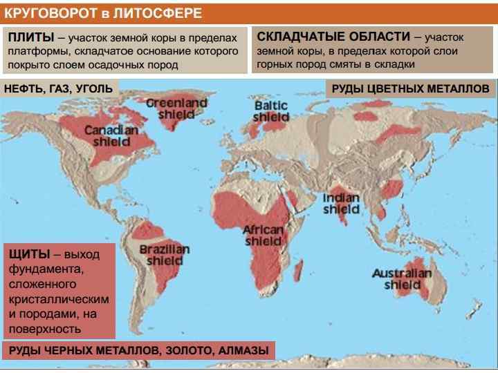 Как называются устойчивые участки земной коры тест