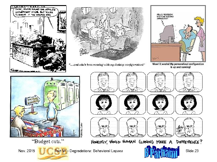 “Budget cuts. ” Nov. 2015 Part VI – Degradations: Behavioral Lapses Slide 23 
