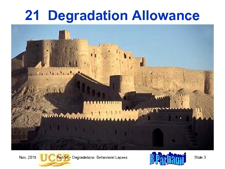21 Degradation Allowance Nov. 2015 Part VI – Degradations: Behavioral Lapses Slide 3 