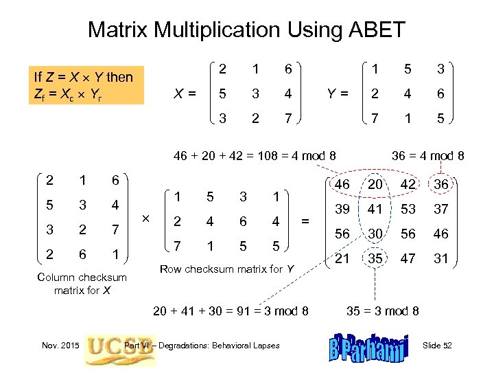 Matrix Multiplication Using ABET 2 6 5 X= 1 3 4 3 If Z