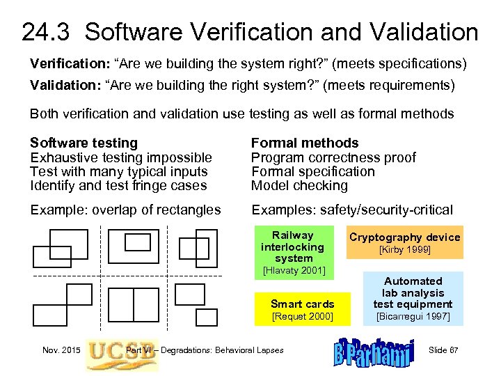 24. 3 Software Verification and Validation Verification: “Are we building the system right? ”