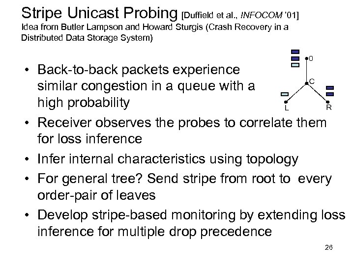 Stripe Unicast Probing [Duffield et al. , INFOCOM ’ 01] Idea from Butler Lampson