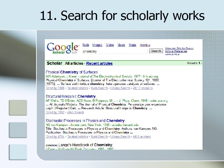 11. Search for scholarly works 