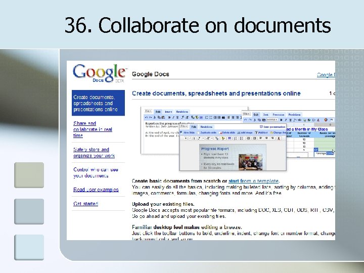 36. Collaborate on documents 