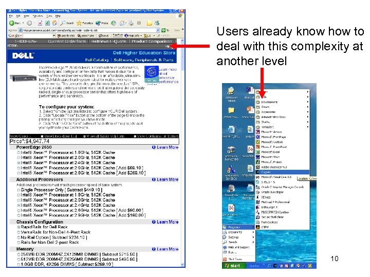 Users already know how to deal with this complexity at another level 10 