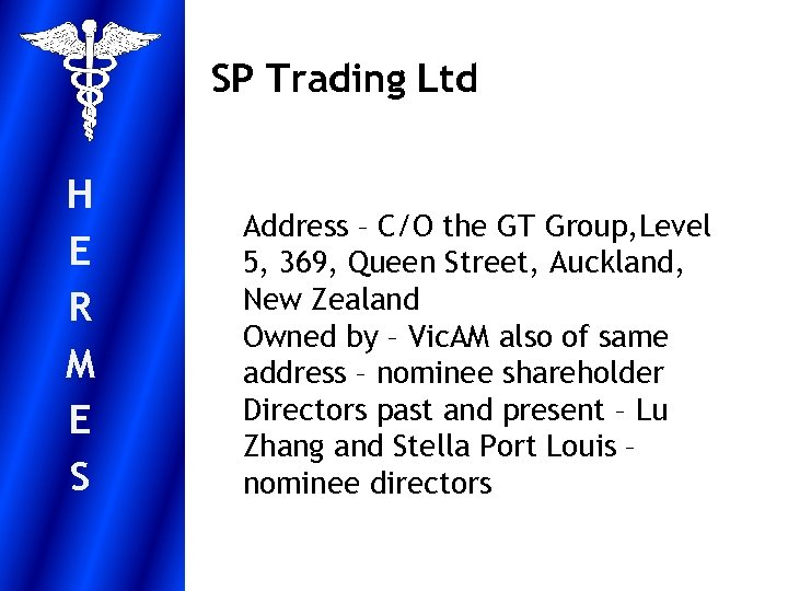 SP Trading Ltd H E R M E S Address – C/O the GT