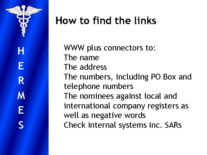 How to find the links H E R M E S WWW plus connectors