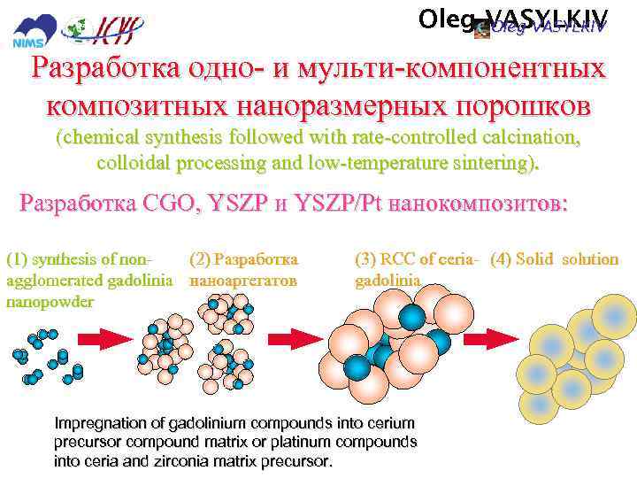 Oleg VASYLKIV Разработка одно- и мульти-компонентных композитных наноразмерных порошков (chemical synthesis followed with rate-controlled