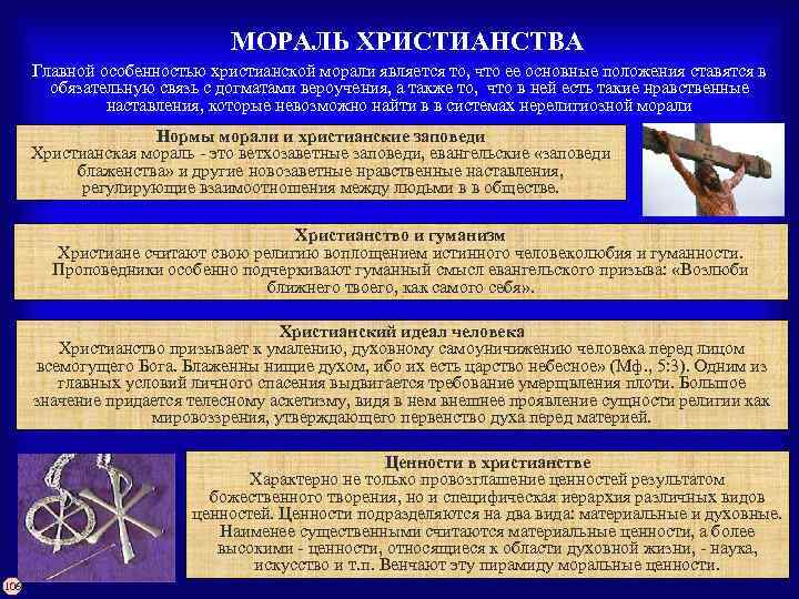 МОРАЛЬ ХРИСТИАНСТВА Главной особенностью христианской морали является то, что ее основные положения ставятся в