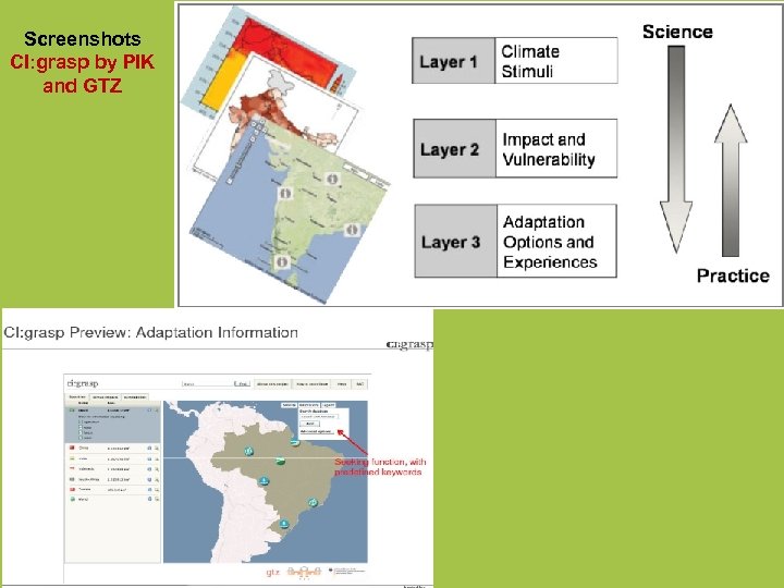 Screenshots CI: grasp by PIK and GTZ 
