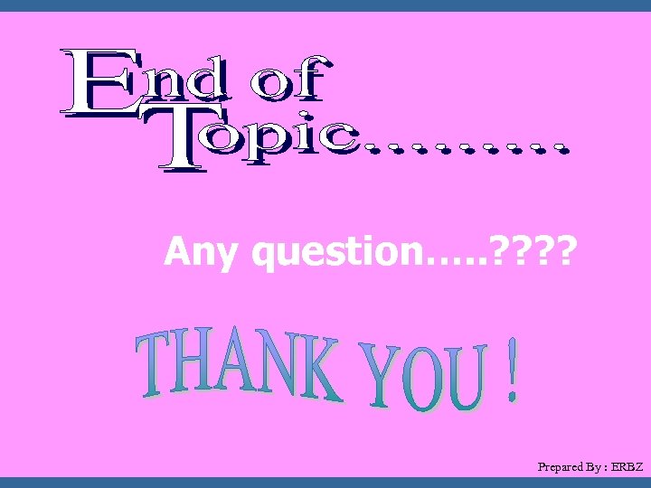 Any question…. . ? ? Prepared By : ERBZ 