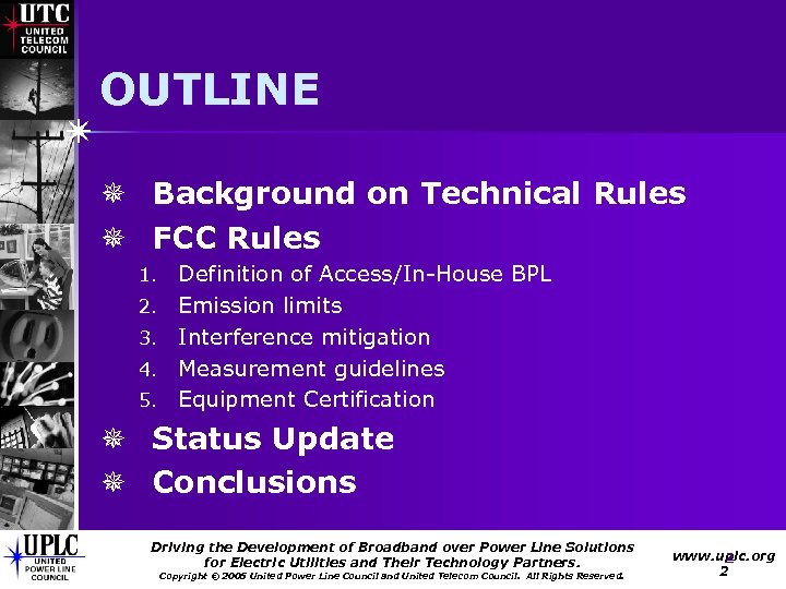 OUTLINE ¯ ¯ Background on Technical Rules FCC Rules 1. 2. 3. 4. 5.