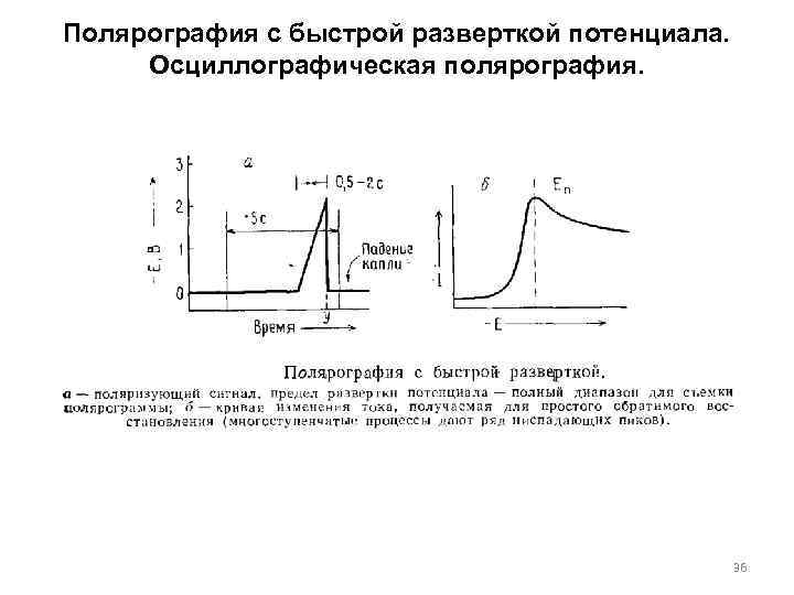 Полярография с быстрой разверткой потенциала. Осциллографическая полярография. 36 