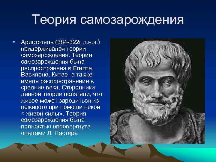 Аристотель какой век. Гипотеза Аристотеля. Аристотель и сторонники самозарождения. Аристотель самозарождение жизни. Гипотеза самозарождения жизни Аристотель.