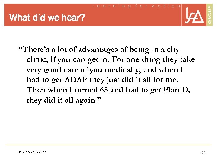 What did we hear? “There’s a lot of advantages of being in a city