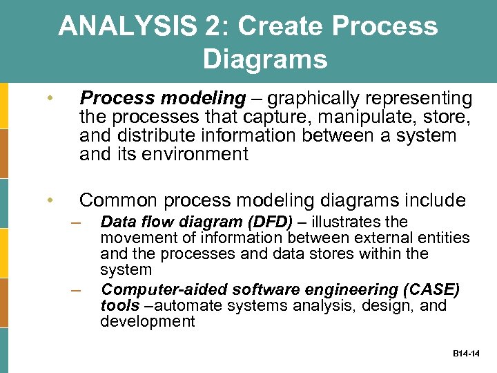 ANALYSIS 2: Create Process Diagrams • Process modeling – graphically representing the processes that