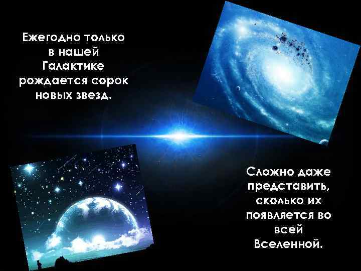 Ежегодно только в нашей Галактике рождается сорок новых звезд. Сложно даже представить, сколько их