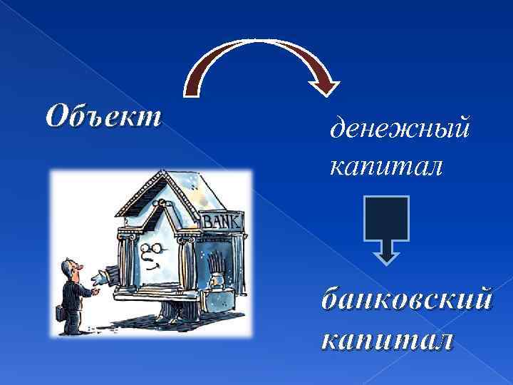 Объект денежный капитал банковский капитал 
