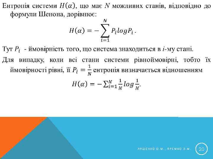  ЛЯШЕНКО О. М. , ЯРЕМКО З. М. 20 