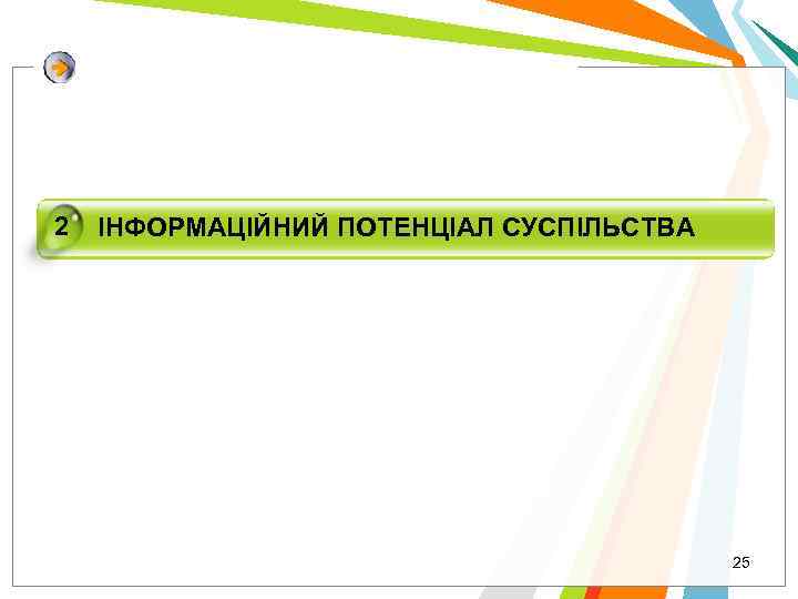 2 ІНФОРМАЦІЙНИЙ ПОТЕНЦІАЛ СУСПІЛЬСТВА Click to add title in here 25 