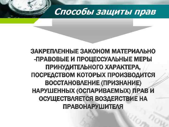 Способы защиты прав 