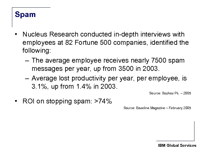 Spam • Nucleus Research conducted in-depth interviews with employees at 82 Fortune 500 companies,