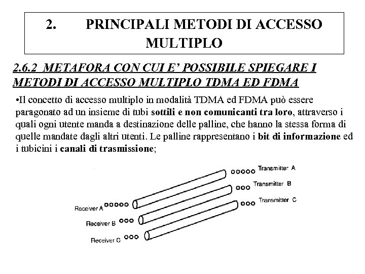 2. PRINCIPALI METODI DI ACCESSO MULTIPLO 2. 6. 2 METAFORA CON CUI E’ POSSIBILE