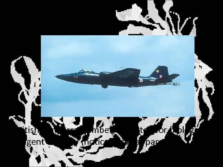 Delivery British Canberra Bomber, outfitted for biological agent delivery (notice spray apparatus) 