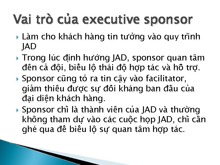 Vai tro cu a executive sponsor La m cho kha ch ha ng tin