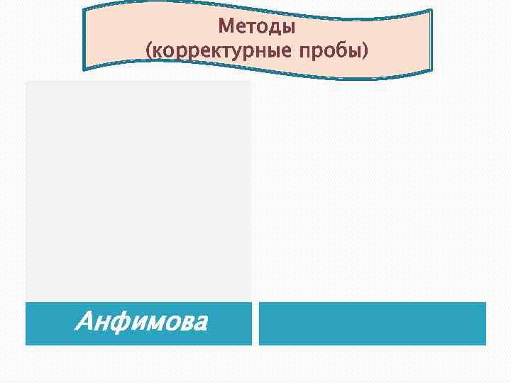 Методы (корректурные пробы) Анфимова 