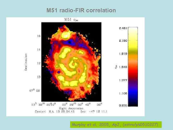 M 51 radio-FIR correlation Murphy et al. 2005, Ap. J, (astro/ph 0510227) 