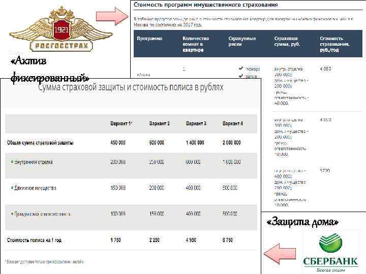  «Актив фиксированный» «Защита дома» 