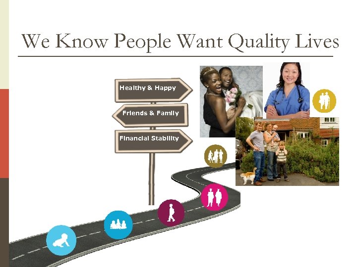 We Know People Want Quality Lives Healthy & Happy Friends & Family Financial Stability