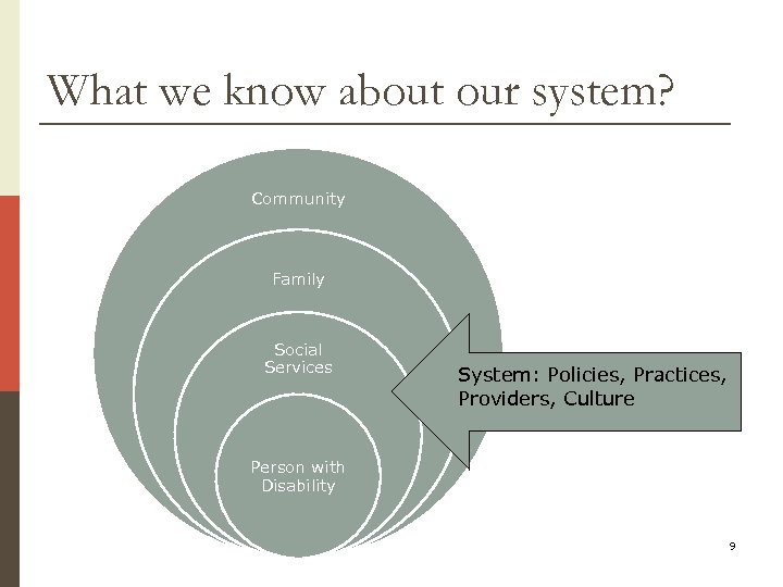 What we know about our system? Community Family Social Services System: Policies, Practices, Providers,