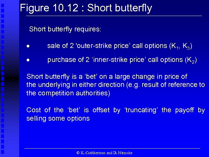 Figure 10. 12 : Short butterfly requires: sale of 2 'outer-strike price’ call options