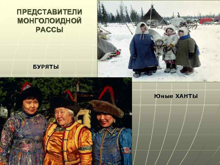 ПРЕДСТАВИТЕЛИ МОНГОЛОИДНОЙ РАССЫ БУРЯТЫ Юные ХАНТЫ 