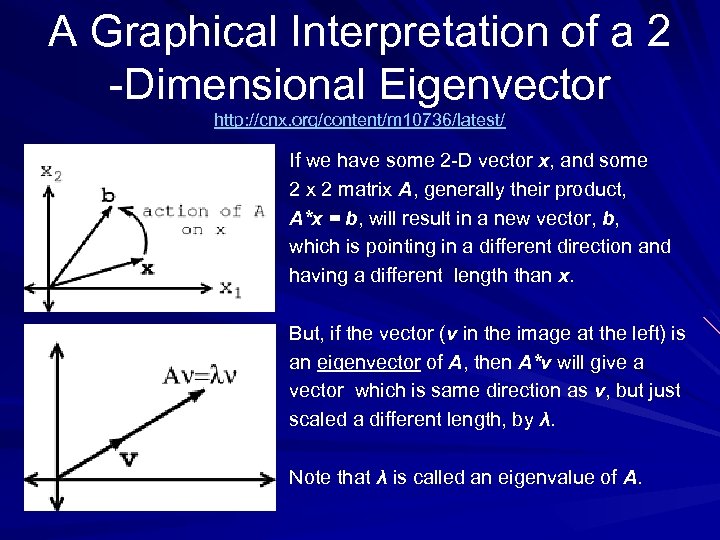 A Graphical Interpretation of a 2 -Dimensional Eigenvector http: //cnx. org/content/m 10736/latest/ If we