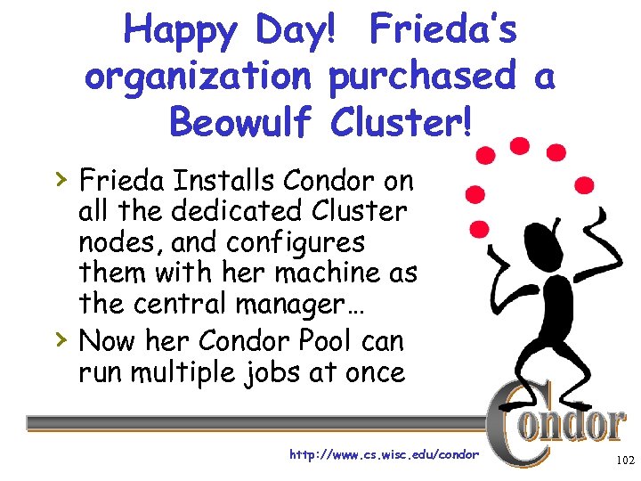 Happy Day! Frieda’s organization purchased a Beowulf Cluster! › Frieda Installs Condor on ›