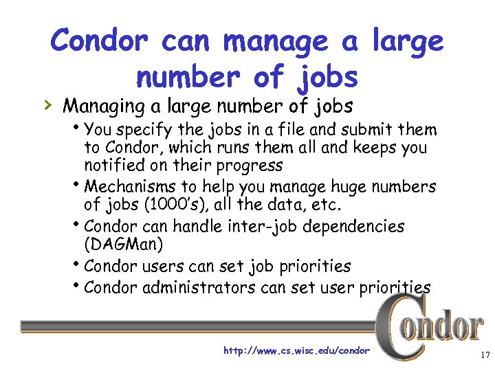 Condor can manage a large number of jobs › Managing a large number of